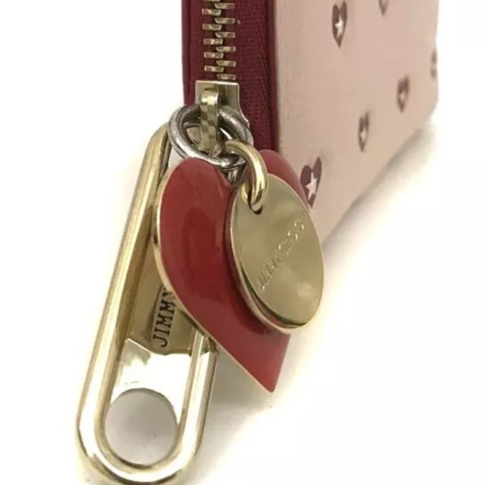 Authentic Jimmy Choo Heart Star Leather Coin Purse Wallet Bicolor VALENTINES 💘 - Picture 10 of 13